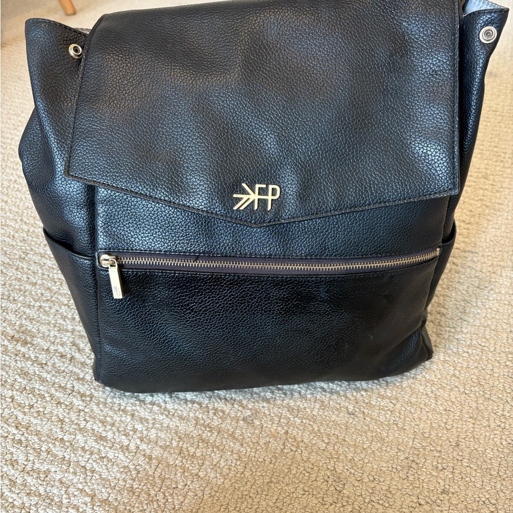 Freshly picked black diaper bag